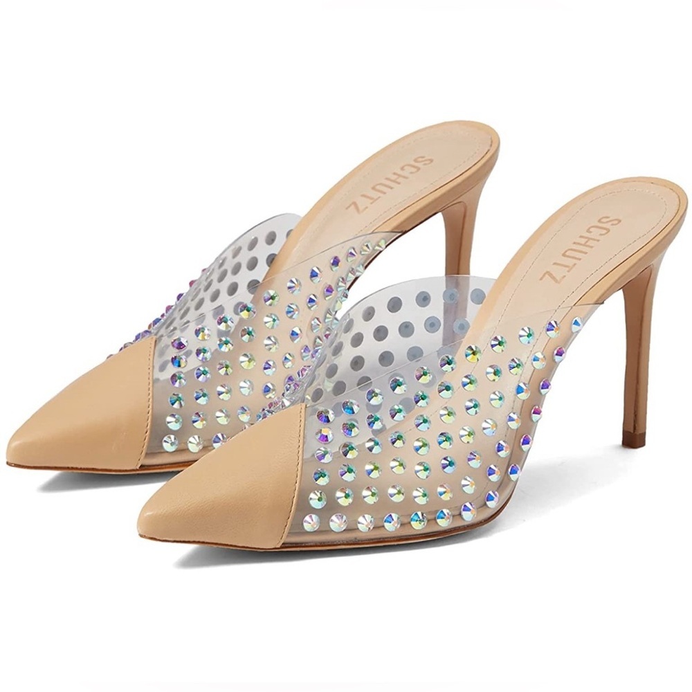 NEW SCHUTZ Greece Pump Light Nude/Transparente Size 8